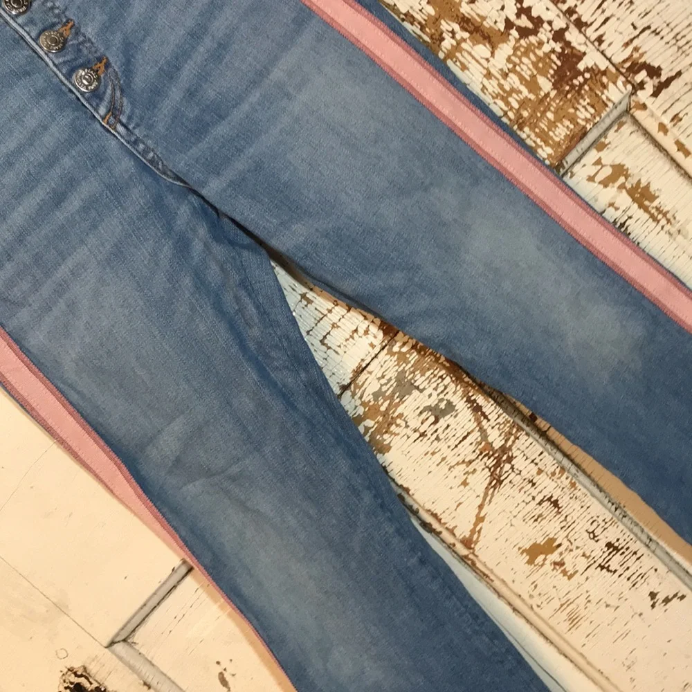 💙 Veronica Beard Carolyn 10” Baby Boot Pink Stripe Jeans - Picture 9 of 14